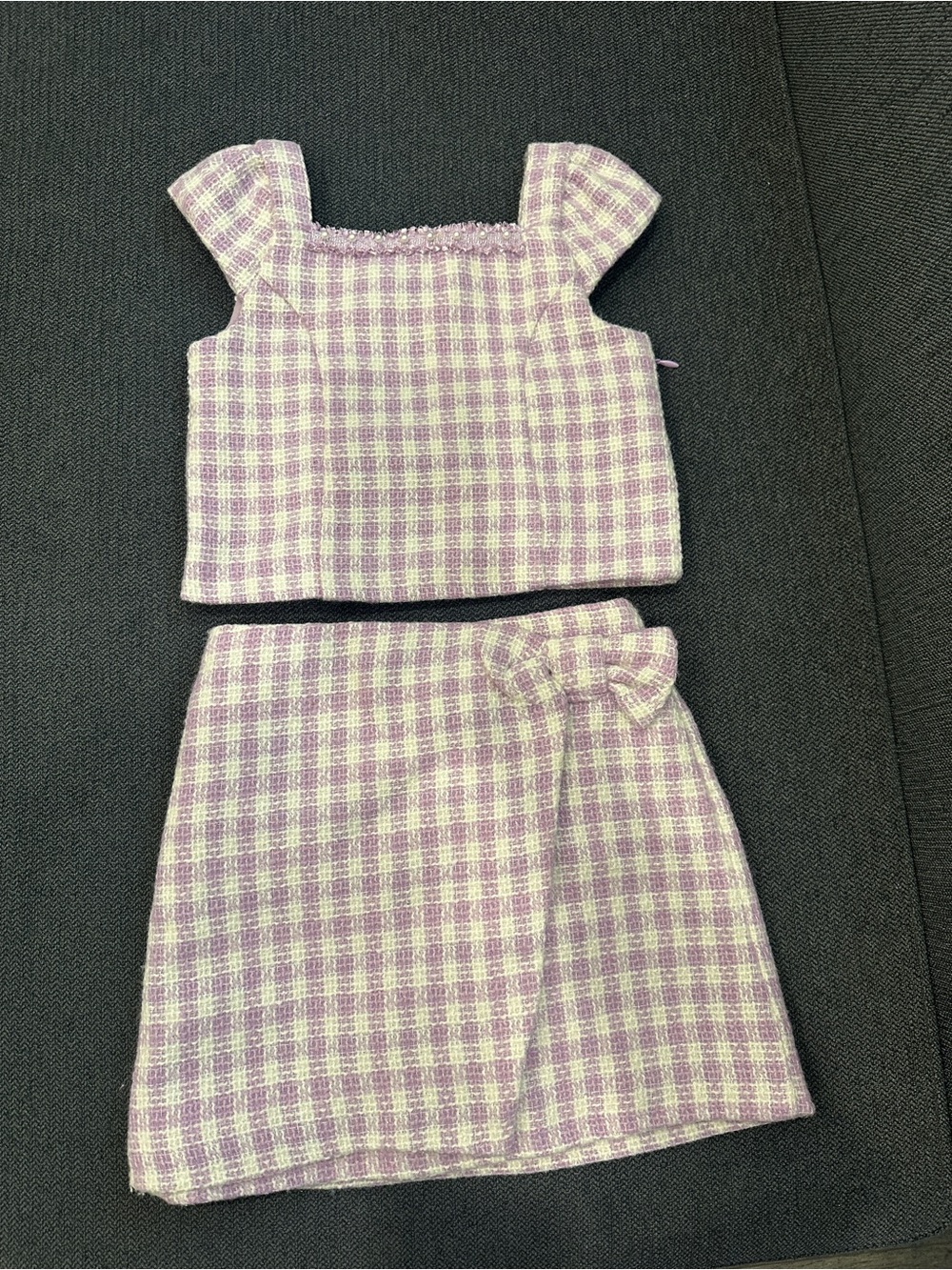 Rachel Zoe Girls Lavender Tweed Matching Set Top & Skirt Size 7